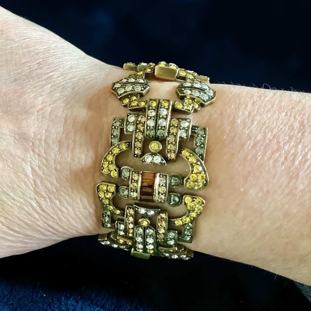 Heidi Daus Art deco bracelet with multicolored Swarovski crystals NIB